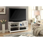 Noir / Blanc / Espresso / Gris / Noir cerise – Meuble TV 5 étagères avec cadre en X, convient aux TV jusqu'à 55"