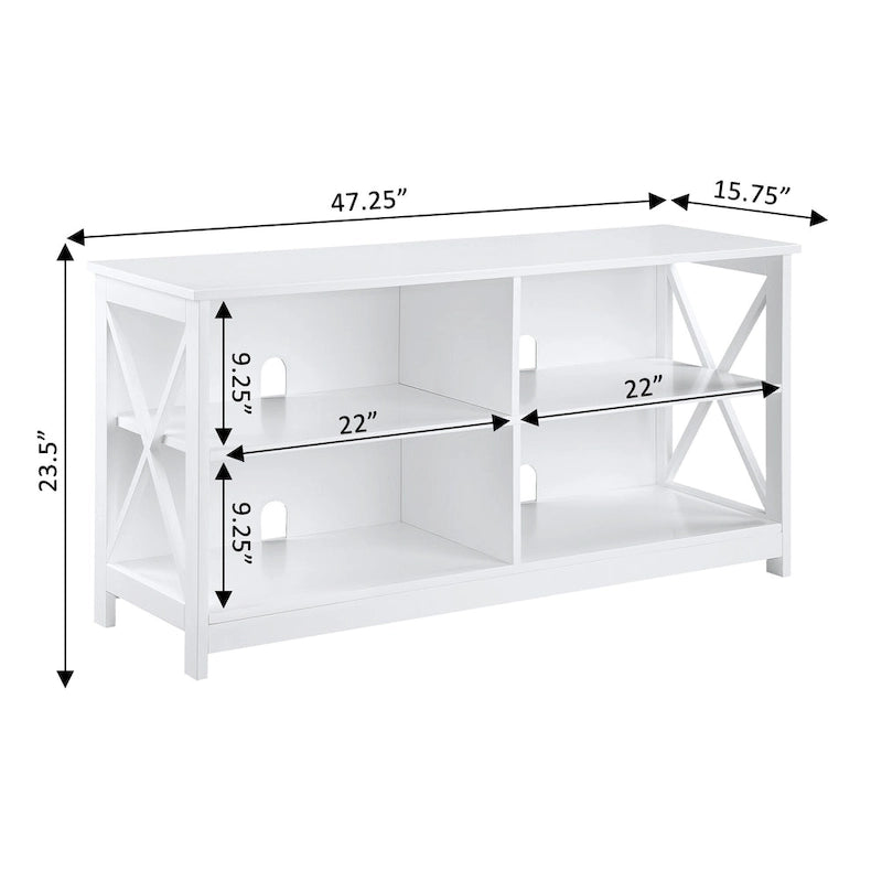 Noir / Blanc / Espresso / Gris / Noir cerise – Meuble TV 5 étagères avec cadre en X, convient aux TV jusqu'à 55"