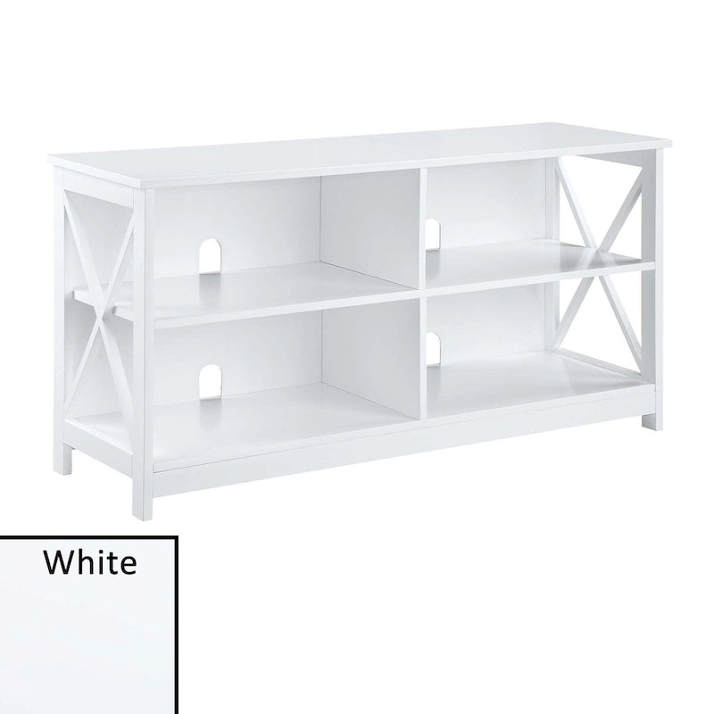 Noir / Blanc / Espresso / Gris / Noir cerise – Meuble TV 5 étagères avec cadre en X, convient aux TV jusqu'à 55"