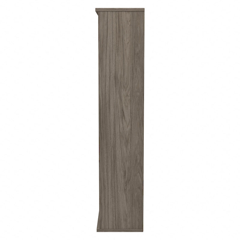 Bibliothèque haute à 5 étagères, hickory moderne/gris platine/noyer noir/gris orage/blanc, 1 personne
