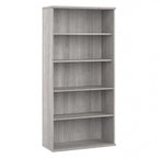 Bibliothèque haute à 5 étagères, hickory moderne/gris platine/noyer noir/gris orage/blanc, 1 personne