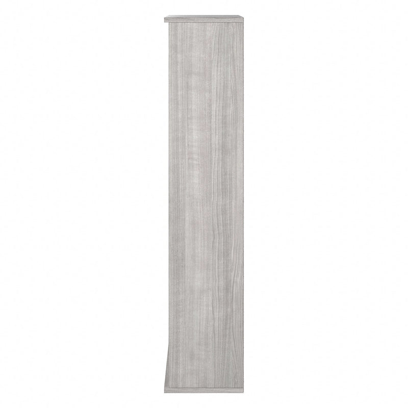 Bibliothèque haute à 5 étagères, hickory moderne/gris platine/noyer noir/gris orage/blanc, 1 personne