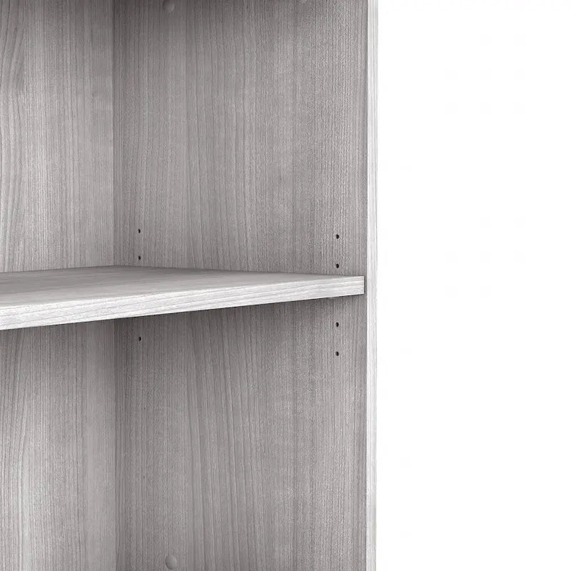 Bibliothèque haute à 5 étagères, hickory moderne/gris platine/noyer noir/gris orage/blanc, 1 personne