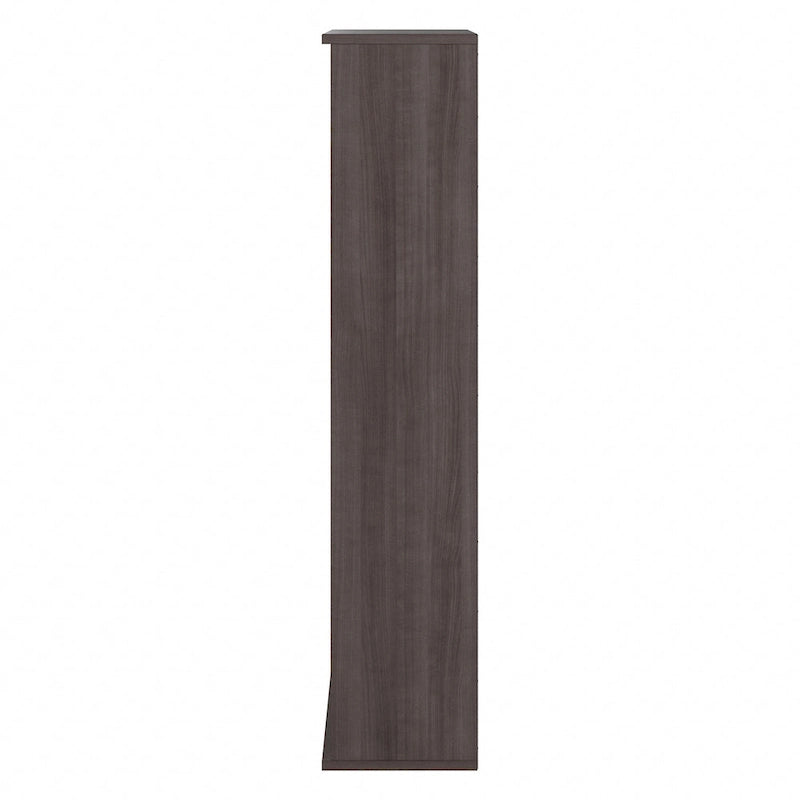 Bibliothèque haute à 5 étagères, hickory moderne/gris platine/noyer noir/gris orage/blanc, 1 personne