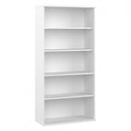 Bibliothèque haute à 5 étagères, hickory moderne/gris platine/noyer noir/gris orage/blanc, 1 personne
