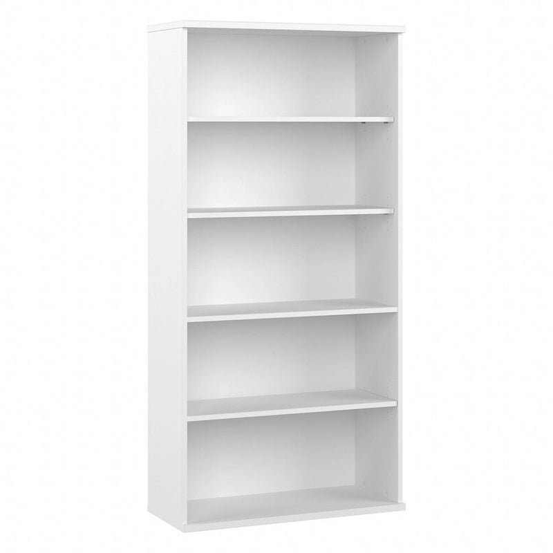 Bibliothèque haute à 5 étagères, hickory moderne/gris platine/noyer noir/gris orage/blanc, 1 personne