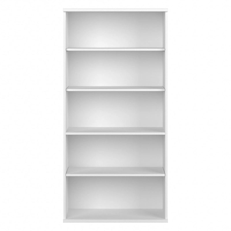 Bibliothèque haute à 5 étagères, hickory moderne/gris platine/noyer noir/gris orage/blanc, 1 personne