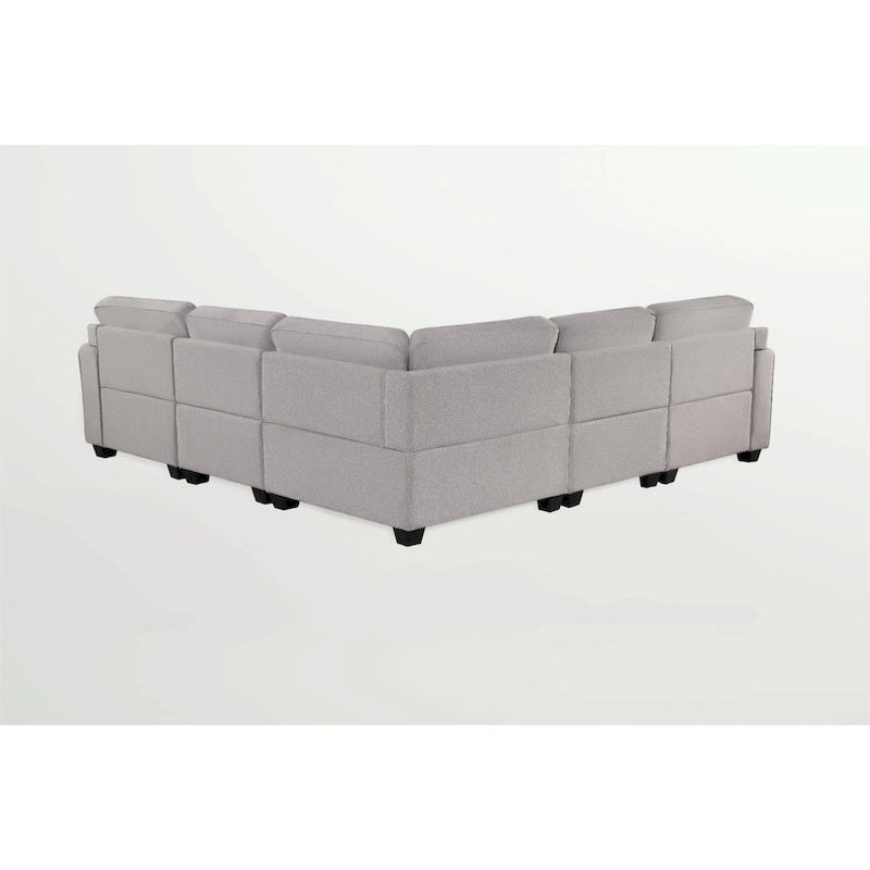 Canapé sectionnel modulaire réversible 4 places gris / gris foncé / anthracite / crème