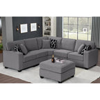 Canapé sectionnel modulaire réversible 4 places gris / gris foncé / anthracite / crème