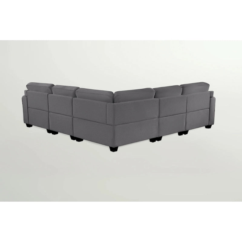 Canapé sectionnel modulaire réversible 4 places gris / gris foncé / anthracite / crème