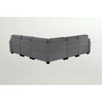 Canapé sectionnel modulaire réversible 4 places gris / gris foncé / anthracite / crème