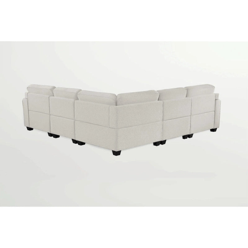 Canapé sectionnel modulaire réversible 4 places gris / gris foncé / anthracite / crème