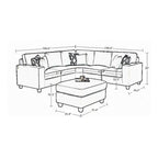 Canapé sectionnel modulaire réversible 4 places gris / gris foncé / anthracite / crème