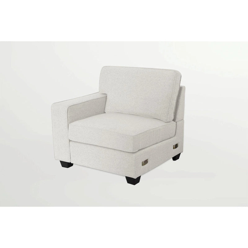Canapé sectionnel modulaire réversible 4 places gris / gris foncé / anthracite / crème