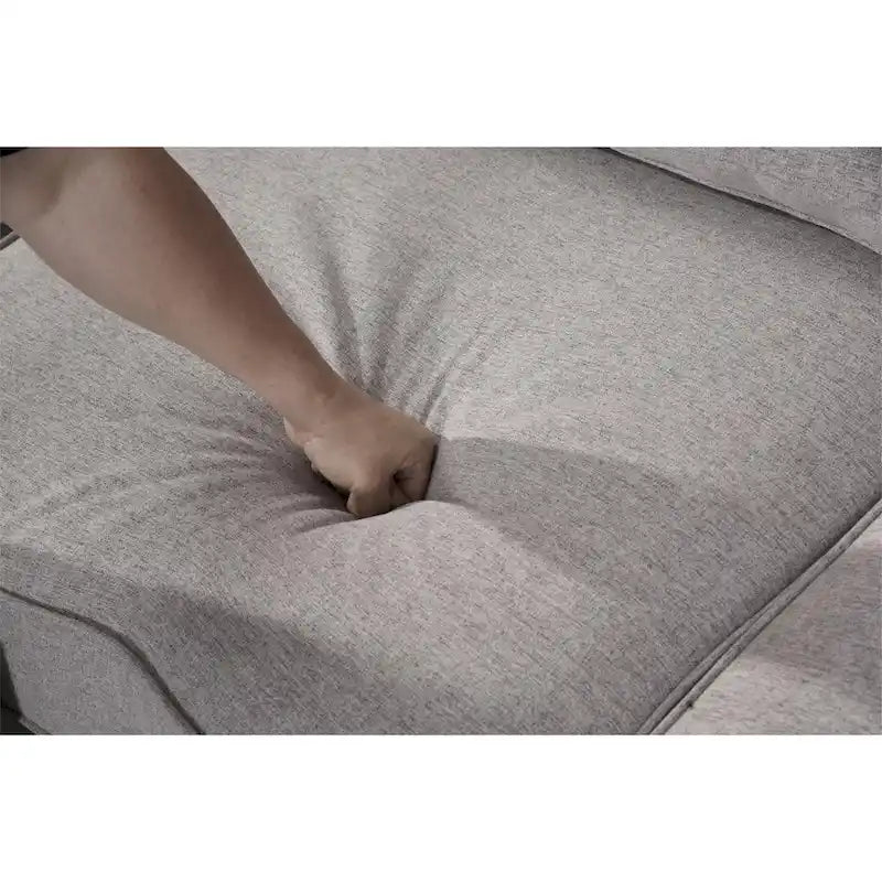 Canapé sectionnel modulaire réversible 4 places gris / gris foncé / anthracite / crème