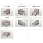 Canapé sectionnel modulaire réversible 4 places gris / gris foncé / anthracite / crème