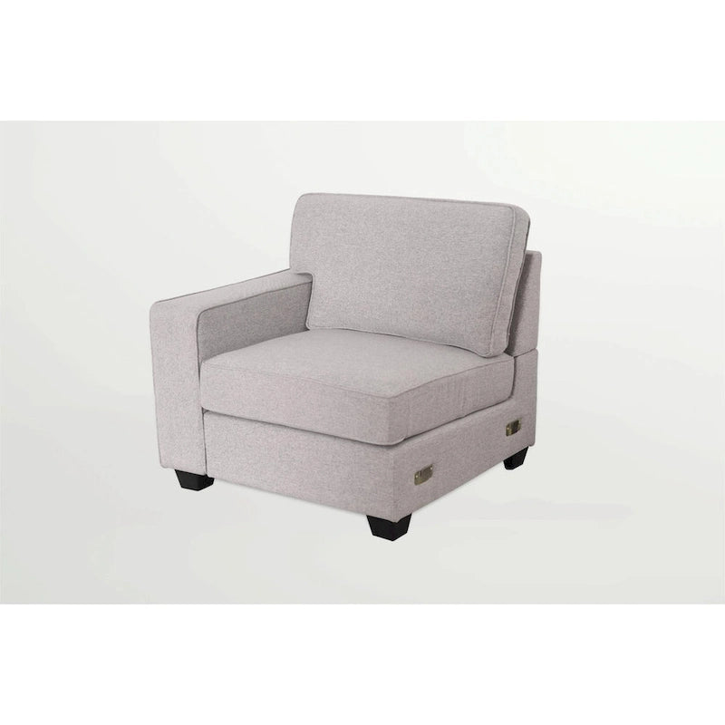 Canapé sectionnel modulaire réversible 4 places gris / gris foncé / anthracite / crème