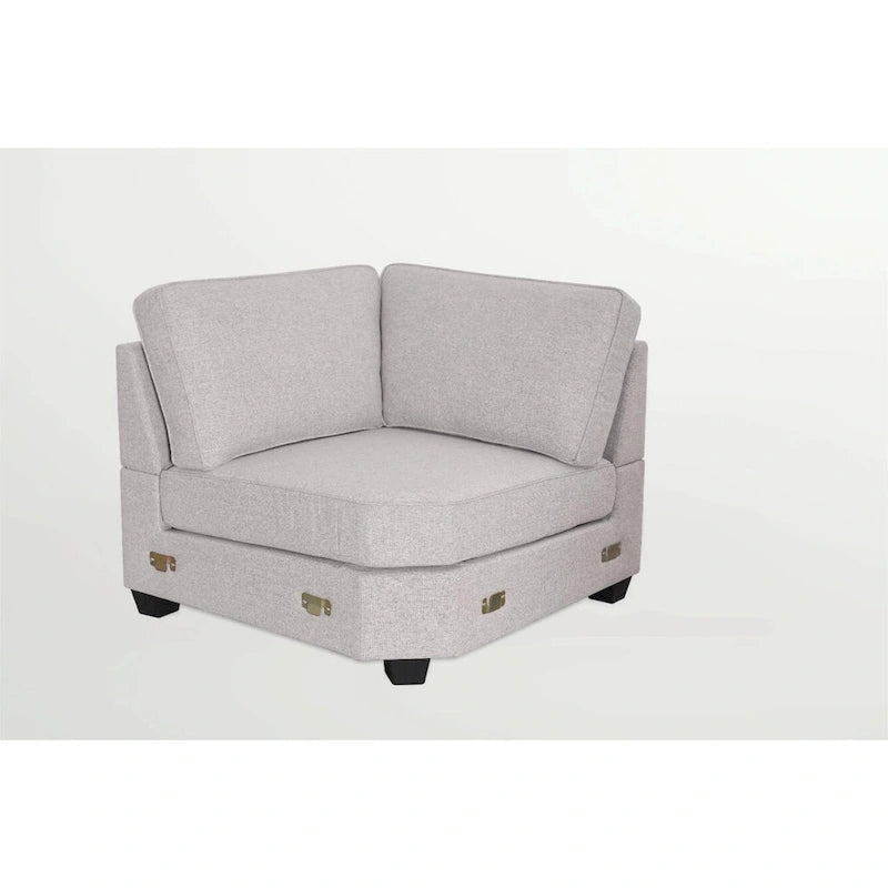 Canapé sectionnel modulaire réversible 4 places gris / gris foncé / anthracite / crème