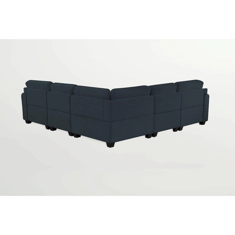 Canapé sectionnel modulaire réversible 4 places gris / gris foncé / anthracite / crème