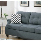 Ensemble 2 pièces canapé et causeuse – Café clair / Gris bleu / Café foncé, console USB