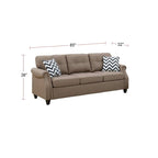 Ensemble 2 pièces canapé et causeuse – Café clair / Gris bleu / Café foncé, console USB