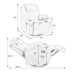 Fauteuil inclinable massant pivotant, tissu, une place – Marron / Beige / Gris