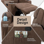 Fauteuil inclinable massant pivotant, tissu, une place – Marron / Beige / Gris