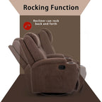 Fauteuil inclinable massant pivotant, tissu, une place – Marron / Beige / Gris