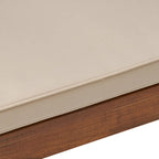 Banc à lattes en bois d'acacia acajou/gris et crème avec coussin, 1 place