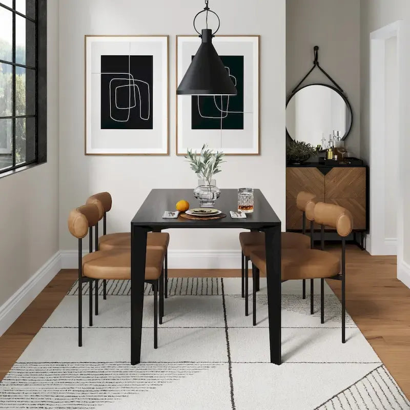 Tabouret de bar et chaise de salle à manger en métal mi-siècle Boucle marron/gris clair/or/crème avec dossier rembourré – De l'unité au lot de 6