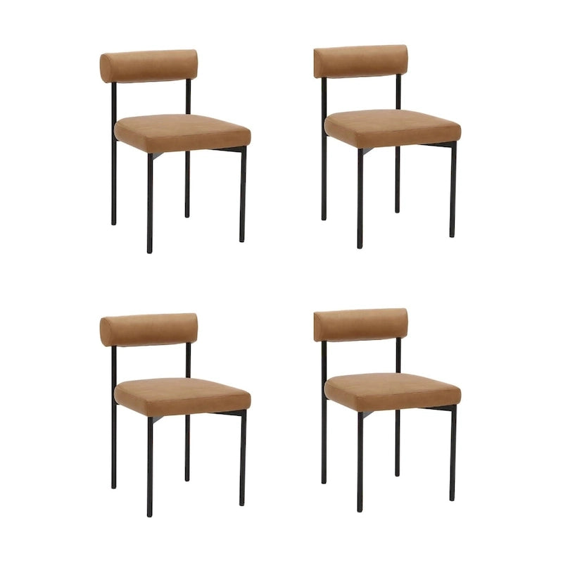 Tabouret de bar et chaise de salle à manger en métal mi-siècle Boucle marron/gris clair/or/crème avec dossier rembourré – De l'unité au lot de 6
