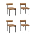 Tabouret de bar et chaise de salle à manger en métal mi-siècle Boucle marron/gris clair/or/crème avec dossier rembourré – De l'unité au lot de 6