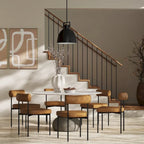 Tabouret de bar et chaise de salle à manger en métal mi-siècle Boucle marron/gris clair/or/crème avec dossier rembourré – De l'unité au lot de 6