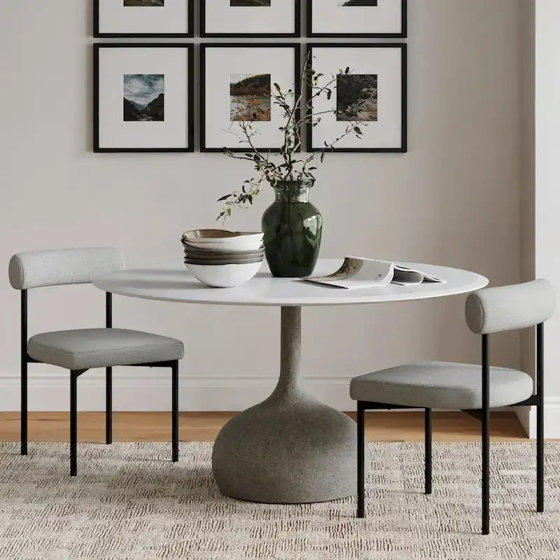 Tabouret de bar et chaise de salle à manger en métal mi-siècle Boucle marron/gris clair/or/crème avec dossier rembourré – De l'unité au lot de 6