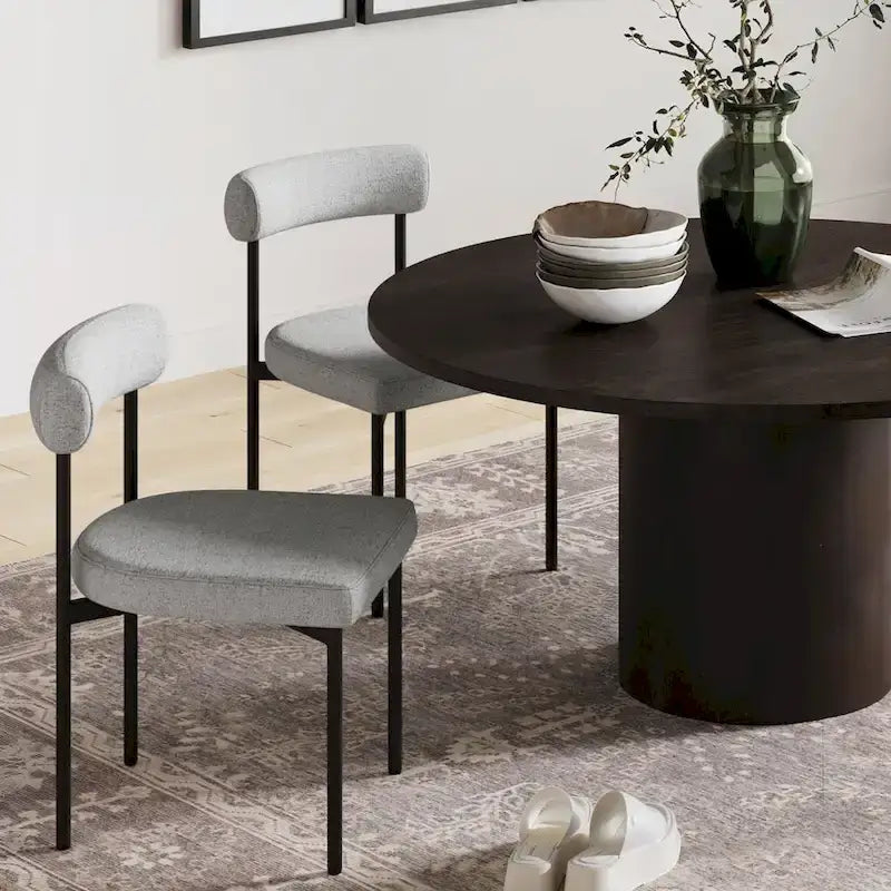 Tabouret de bar et chaise de salle à manger en métal mi-siècle Boucle marron/gris clair/or/crème avec dossier rembourré – De l'unité au lot de 6