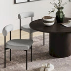 Tabouret de bar et chaise de salle à manger en métal mi-siècle Boucle marron/gris clair/or/crème avec dossier rembourré – De l'unité au lot de 6