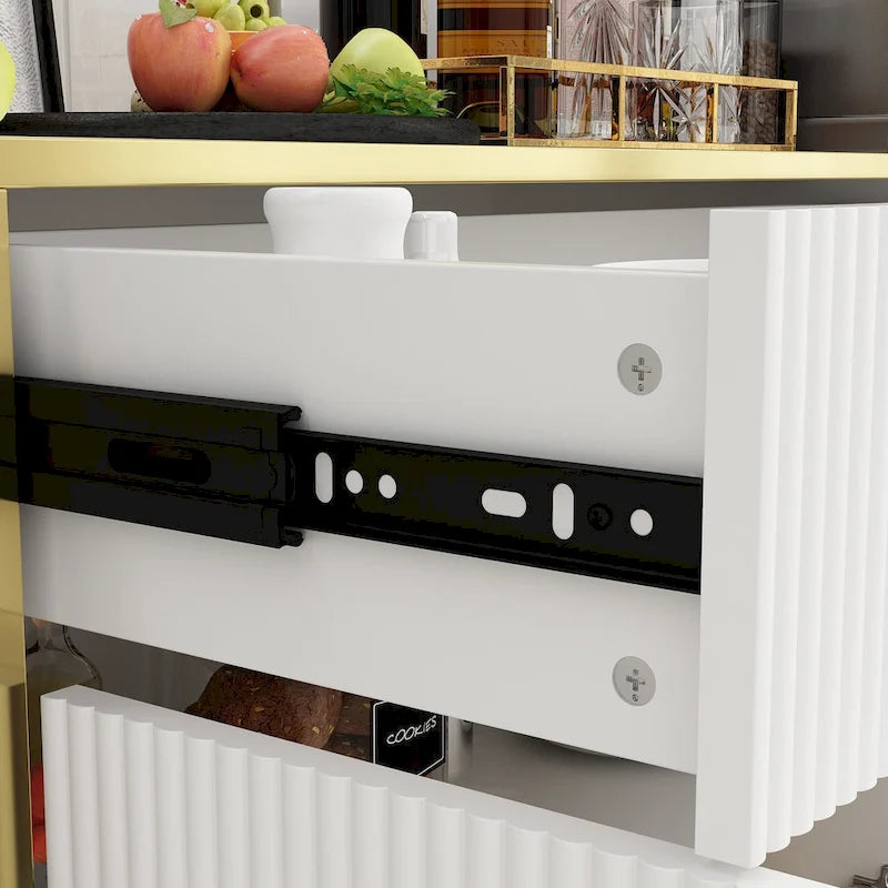 Buffet de cuisine pop-up, blanc/noir, 1-2 tiroirs, pour 1-2 personnes