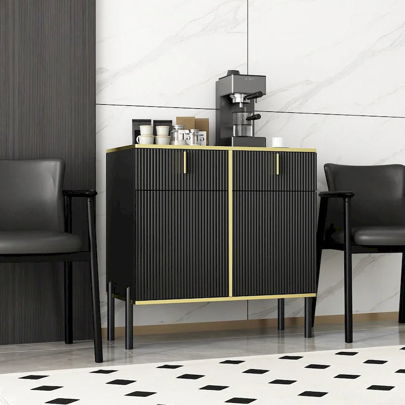 Buffet de cuisine pop-up, blanc/noir, 1-2 tiroirs, pour 1-2 personnes