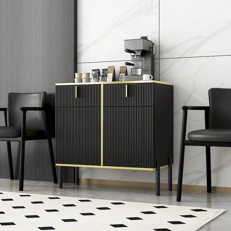 Buffet de cuisine pop-up, blanc/noir, 1-2 tiroirs, pour 1-2 personnes