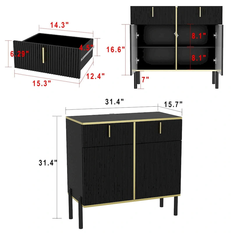 Buffet de cuisine pop-up, blanc/noir, 1-2 tiroirs, pour 1-2 personnes