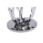 Table à manger ronde en verre trempé, Acier, 4 à 6 places