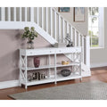 Console de 152 cm avec 2 tiroirs et 3 étagères – Blanc / Noir / Espresso / Gris