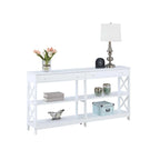 Console de 152 cm avec 2 tiroirs et 3 étagères – Blanc / Noir / Espresso / Gris