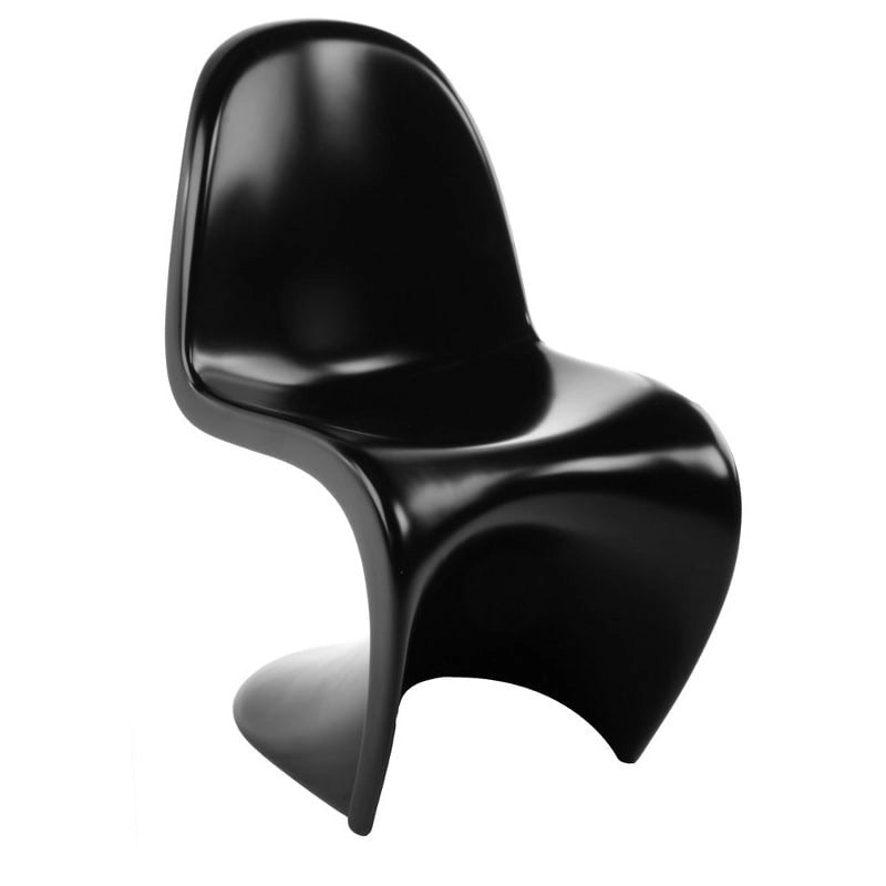 Chaise empilable lustrée, noire et blanche, lot de 4
