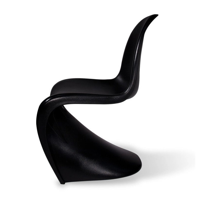 Chaise empilable lustrée, noire et blanche, lot de 4