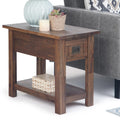 Table d'appoint étroite rustique avec tiroir, en bois d'acacia massif, 3 couleurs – 35,5 cm (l) x 61 cm (P) x 51 cm (H)