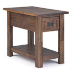 Table d'appoint étroite rustique avec tiroir, en bois d'acacia massif, 3 couleurs – 35,5 cm (l) x 61 cm (P) x 51 cm (H)
