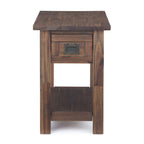 Table d'appoint étroite rustique avec tiroir, en bois d'acacia massif, 3 couleurs – 35,5 cm (l) x 61 cm (P) x 51 cm (H)