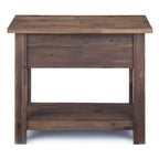 Table d'appoint étroite rustique avec tiroir, en bois d'acacia massif, 3 couleurs – 35,5 cm (l) x 61 cm (P) x 51 cm (H)