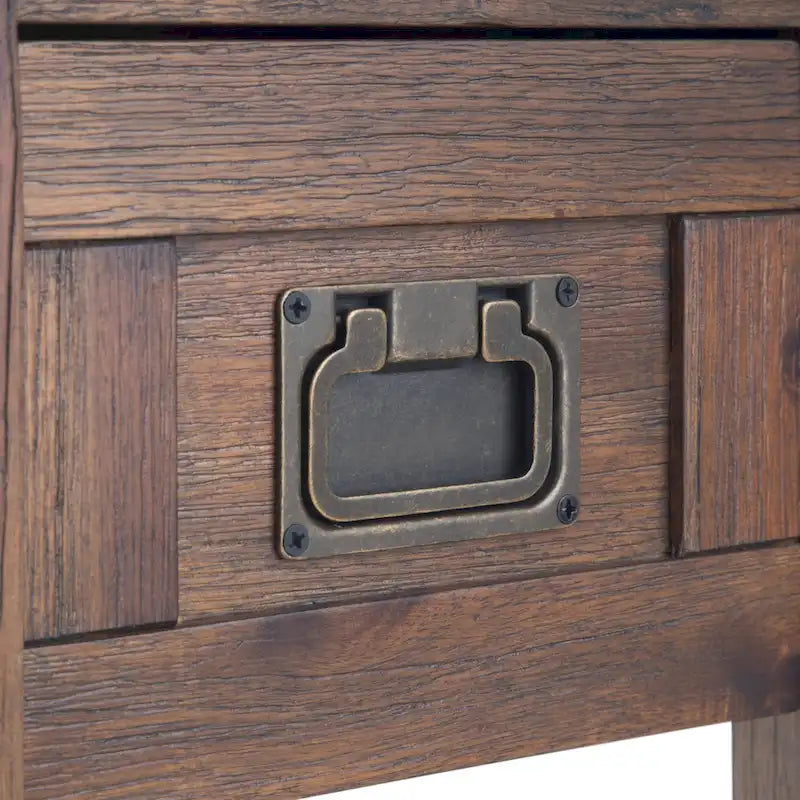 Table d'appoint étroite rustique avec tiroir, en bois d'acacia massif, 3 couleurs – 35,5 cm (l) x 61 cm (P) x 51 cm (H)